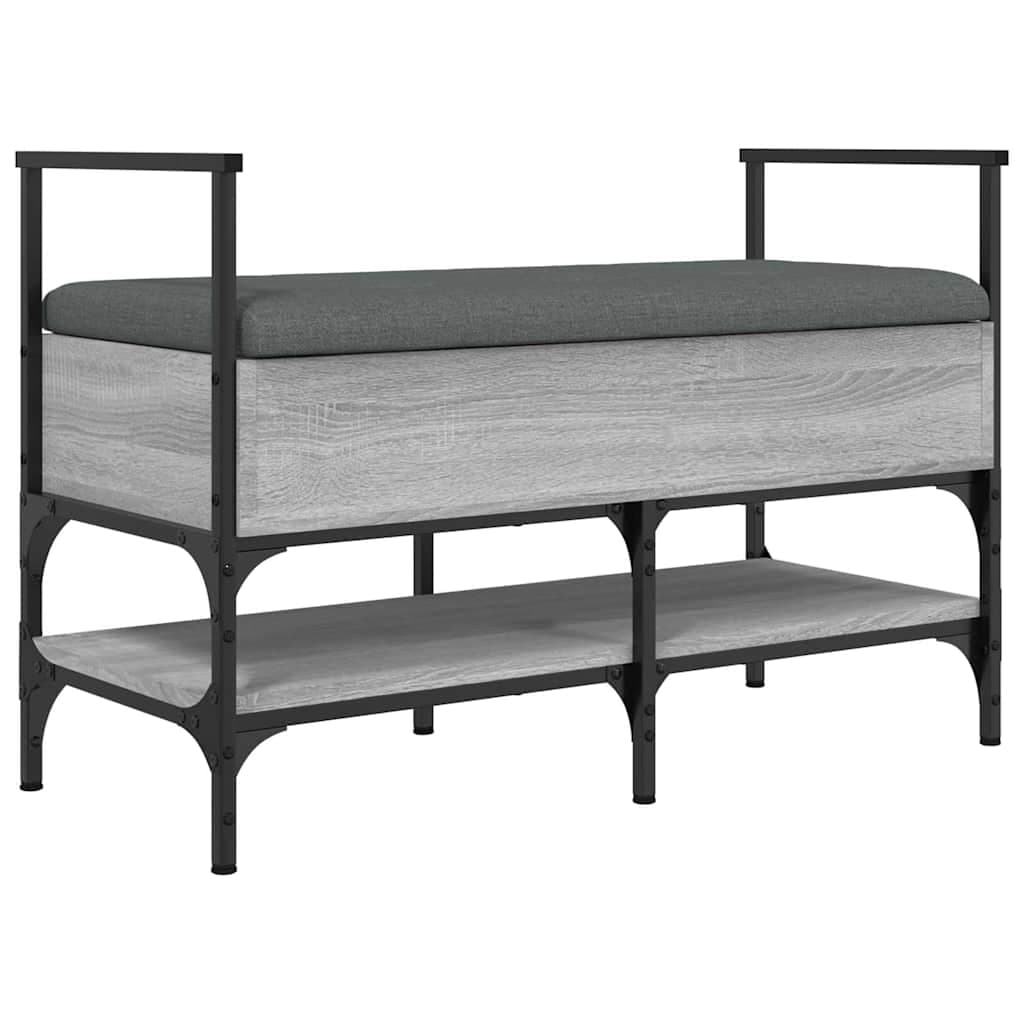 vidaXL Banco sapateira 85,5x42x57,5 cm deriv. madeira cinzento sonoma