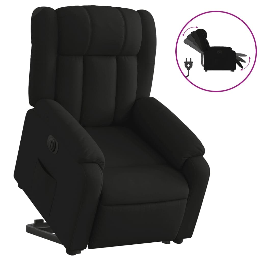 Poltrona Reclinável Elevatória Elétrica Tecido Preto - 2706759122