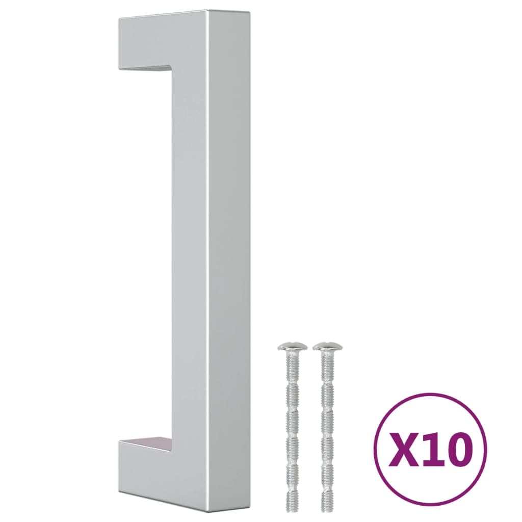 vidaXL Puxadores para móveis 10 pcs 96 mm aço inoxidável prateado