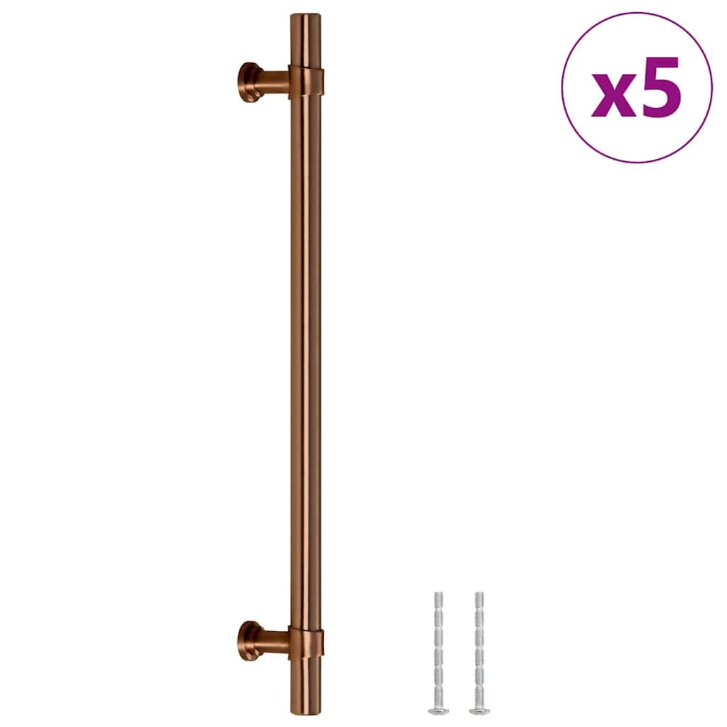 vidaXL Puxadores para móveis 5 pcs 192 mm aço inoxidável bronze