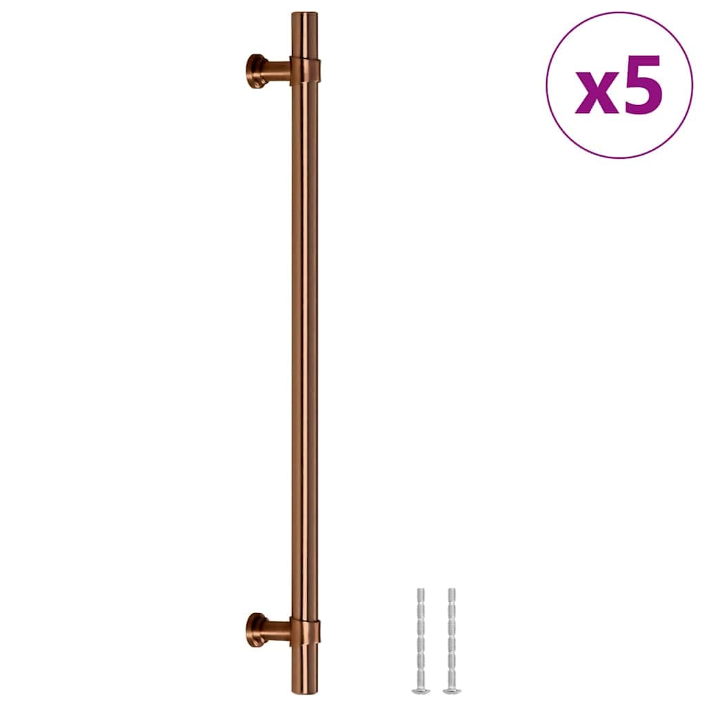 vidaXL Puxadores para móveis 5 pcs 224 mm aço inoxidável bronze