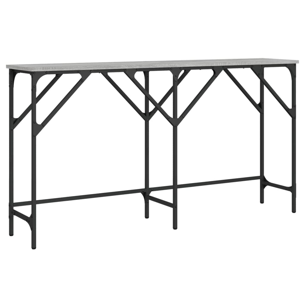 vidaXL Mesa consola 140x29x75 cm derivados de madeira cinzento sonoma