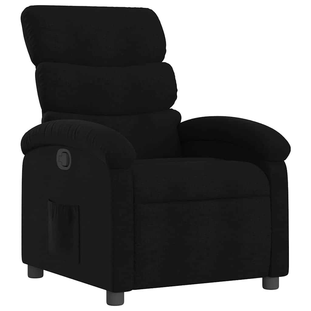 vidaXL Poltrona reclinável tecido preto