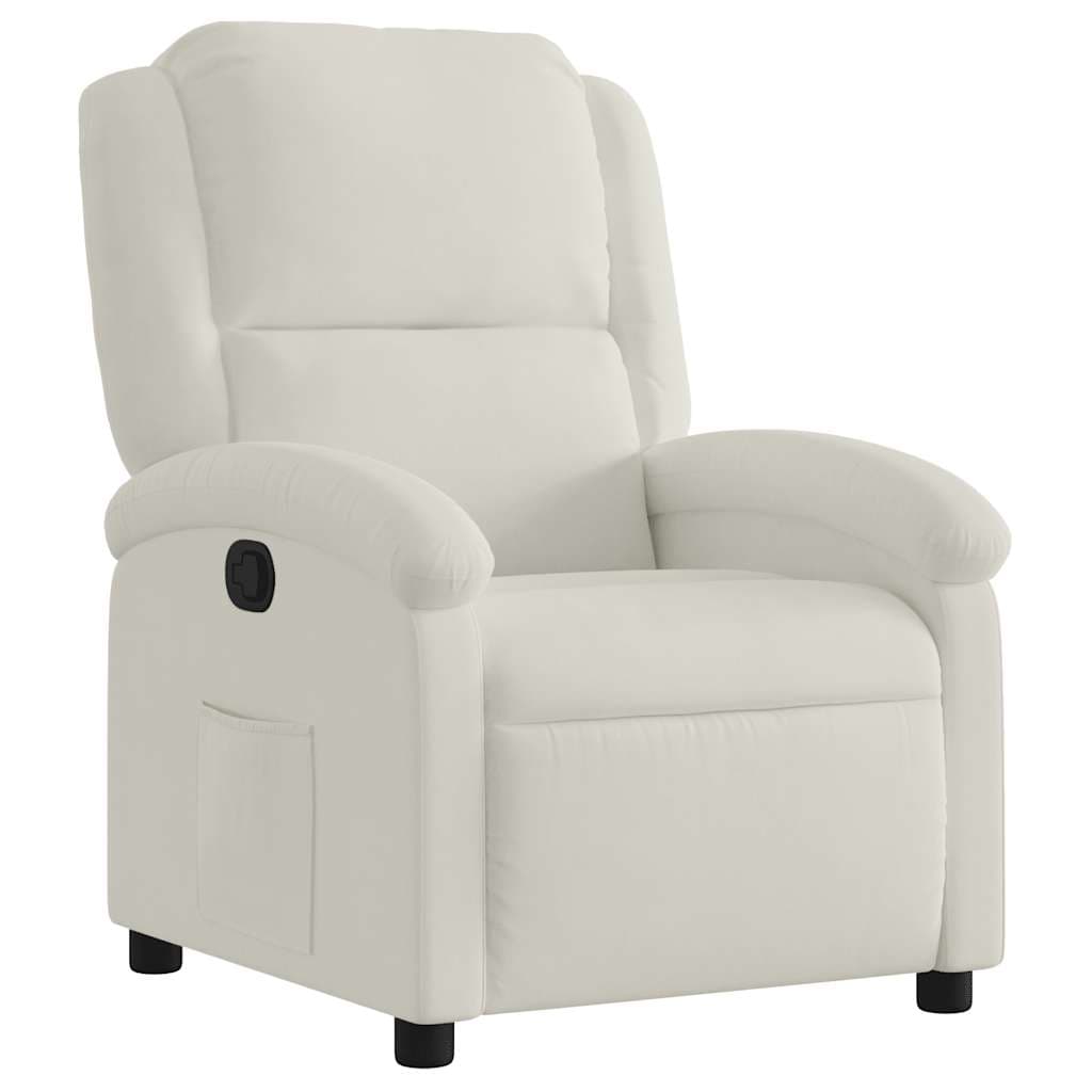 vidaXL Poltrona reclinável veludo creme