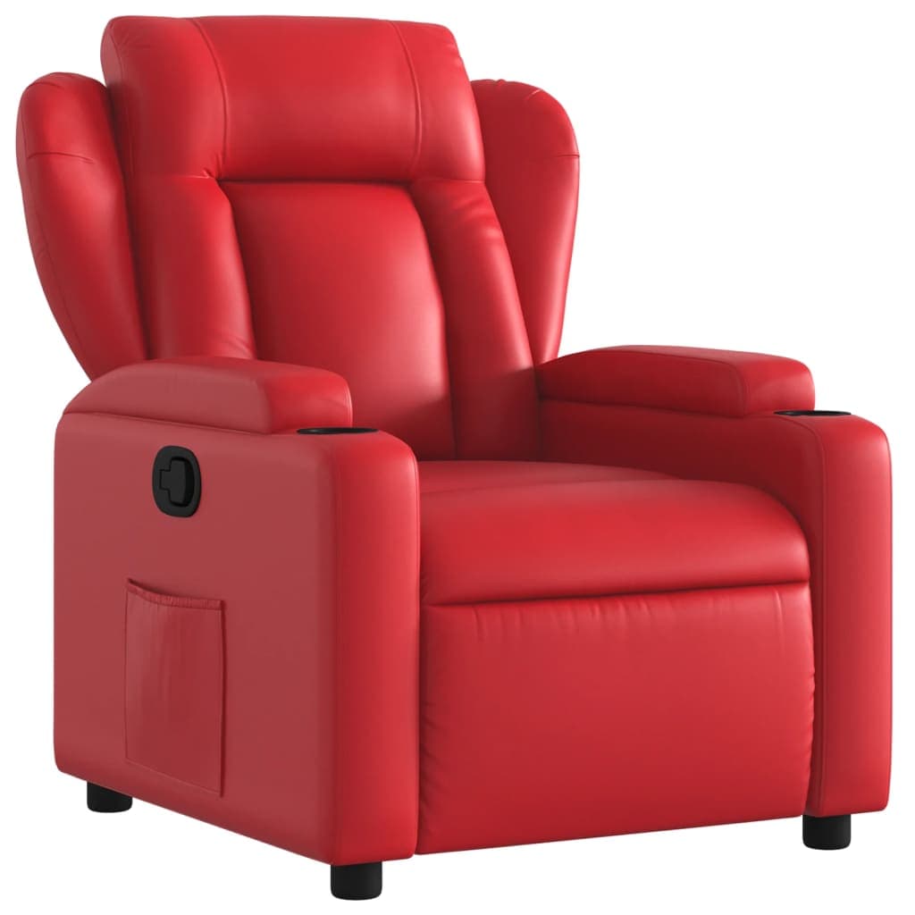 vidaXL Poltrona reclinável couro artificial vermelho