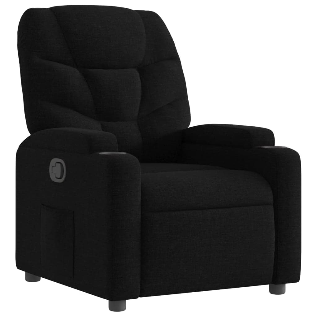 vidaXL Poltrona reclinável tecido preto