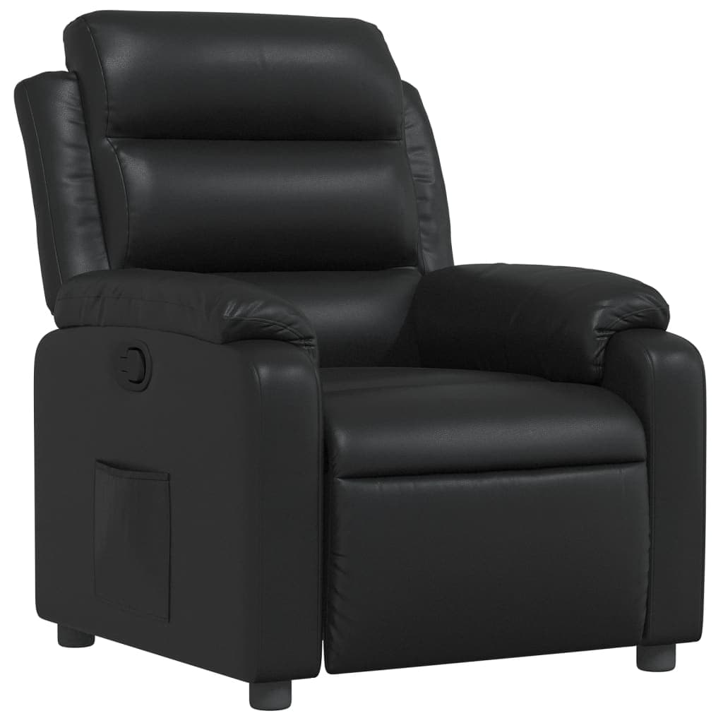 vidaXL Poltrona reclinável couro artificial preto