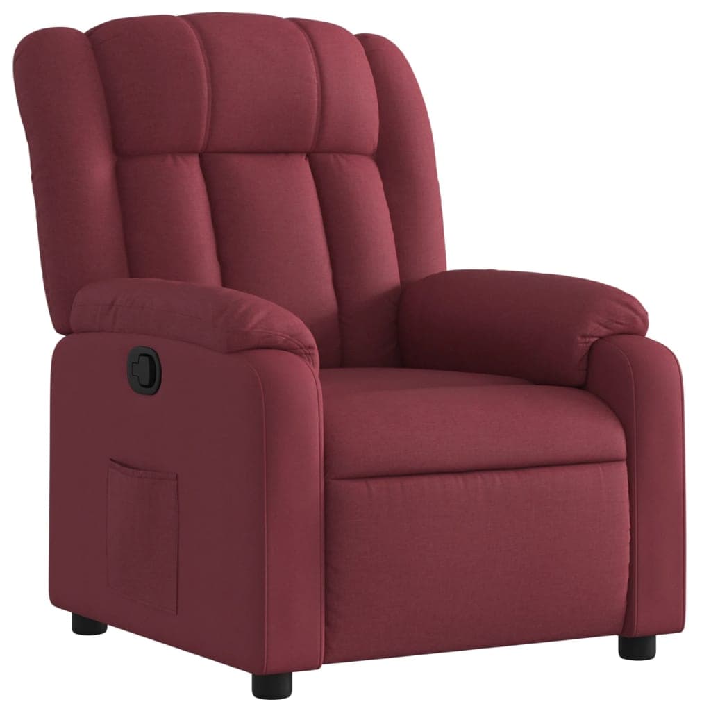 vidaXL Poltrona reclinável tecido vermelho tinto