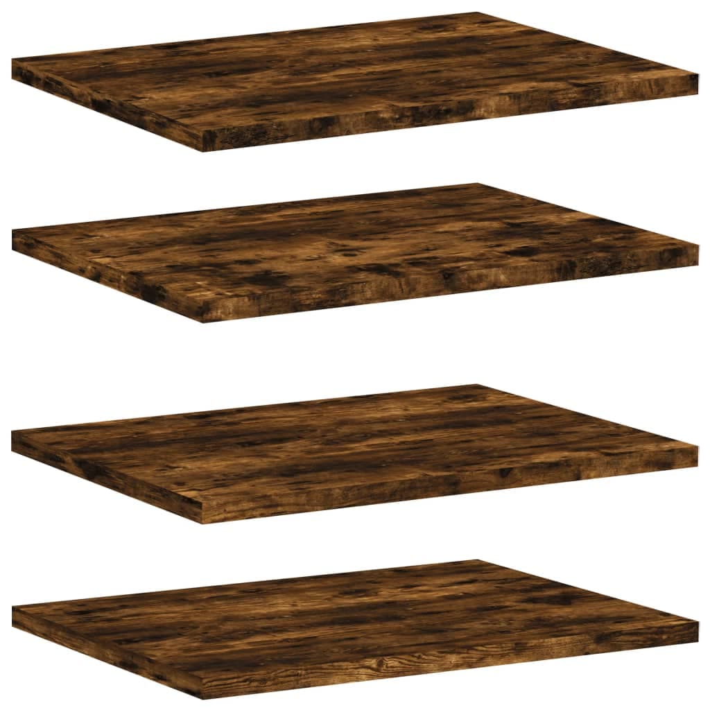 vidaXL Prateleiras de parede 4pcs derivados de madeira carvalho fumado