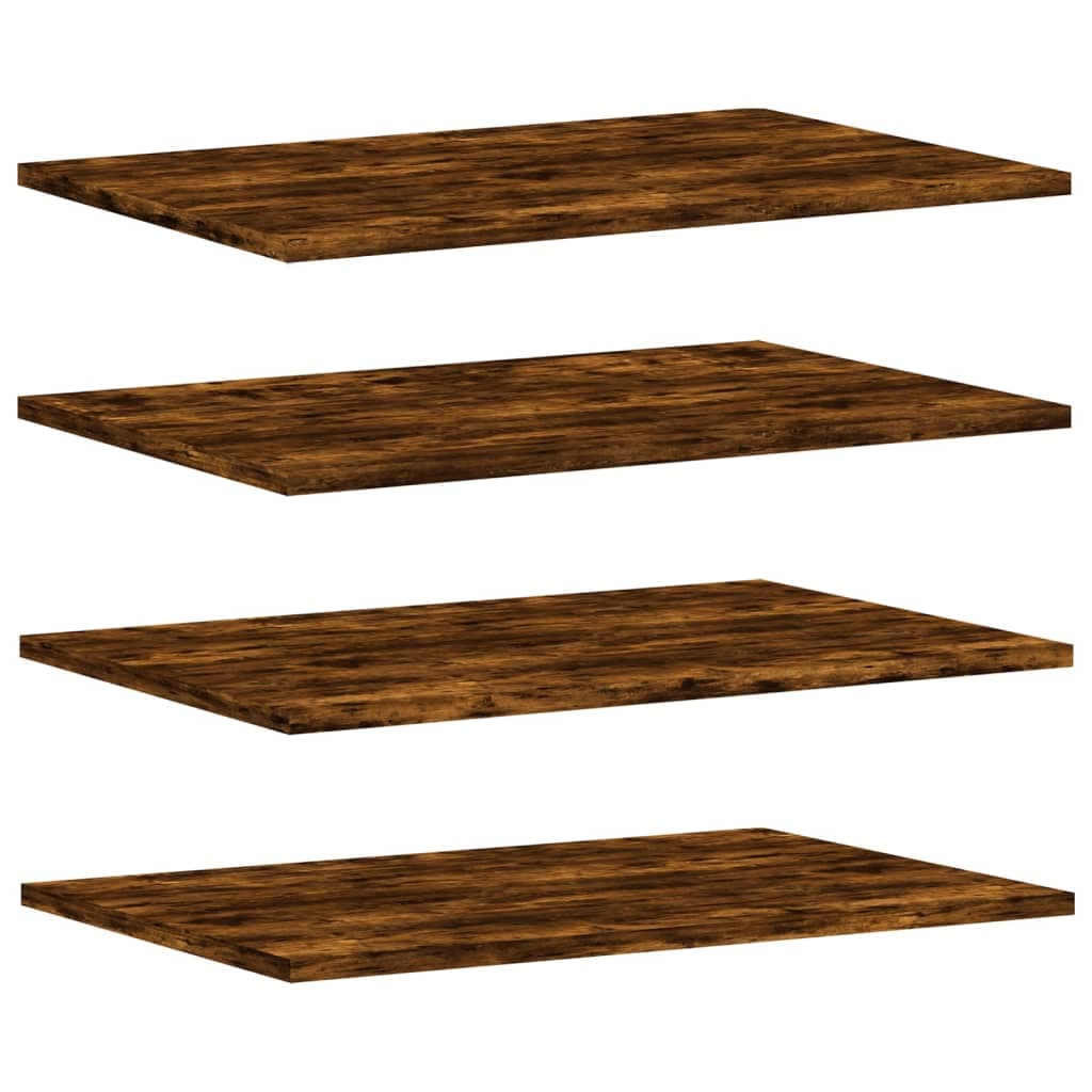 vidaXL Prateleiras de parede 4pcs derivados de madeira carvalho fumado