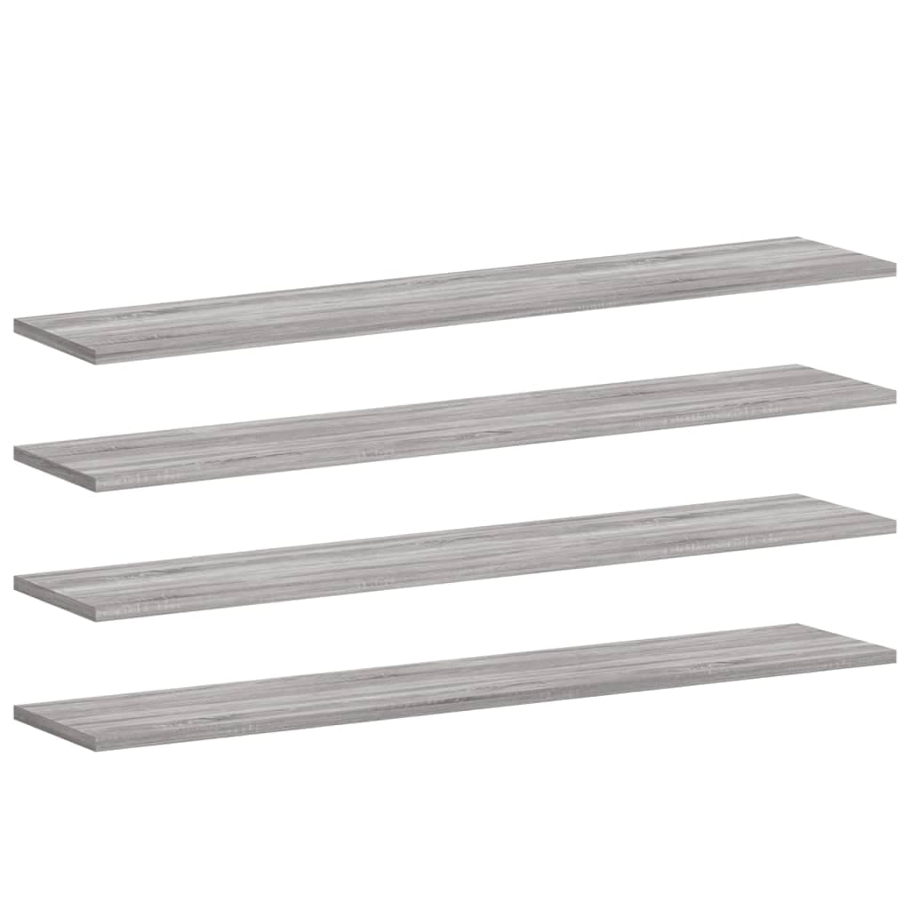 vidaXL Prateleiras de parede 4pcs derivados de madeira cinzento sonoma