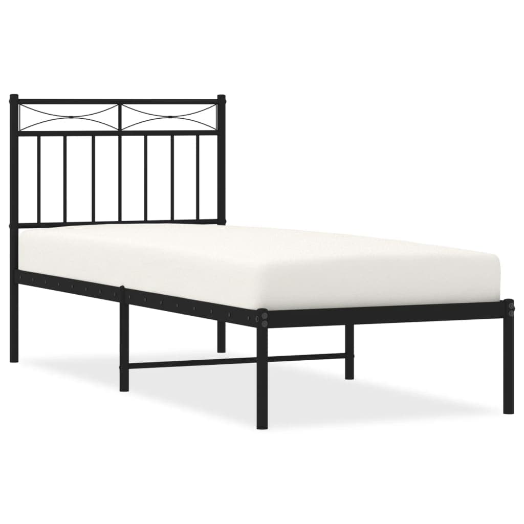 vidaXL Estrutura de cama com cabeceira 80x200 cm metal preto