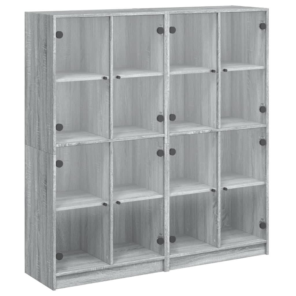 vidaXL Estante c/ portas 136x37x142 cm derivados madeira cinza sonoma