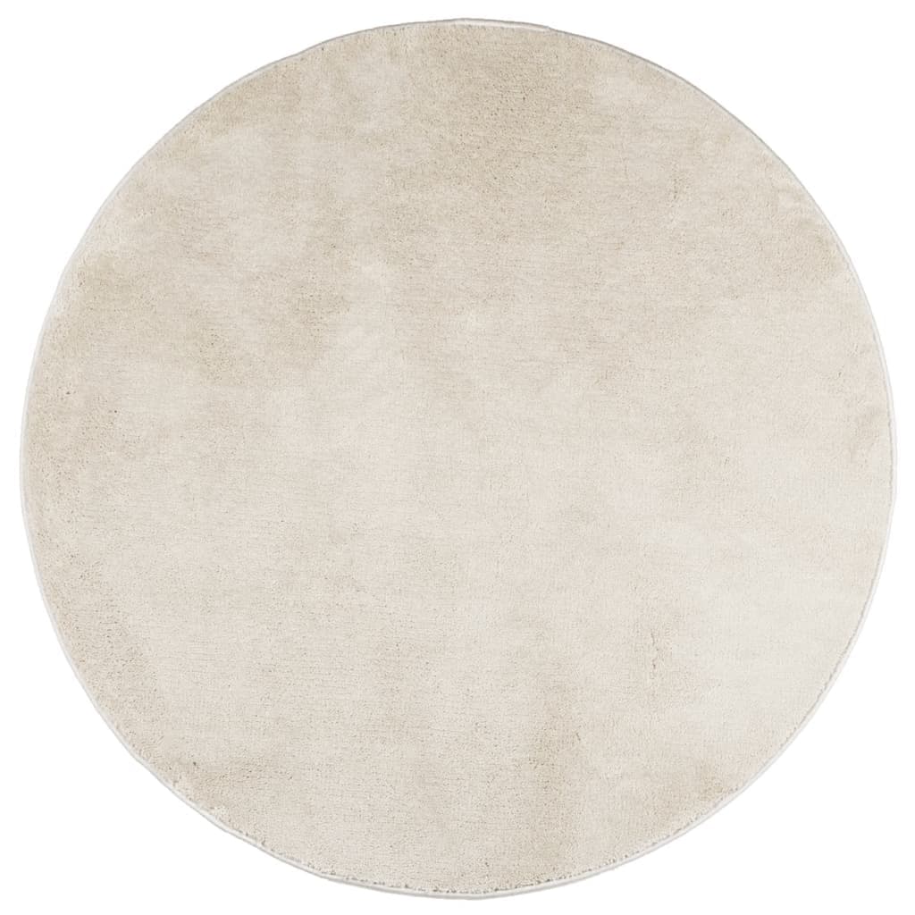 Tapete vidaXL Pelo Curto Oviedo 120 cm Bege - 794625211