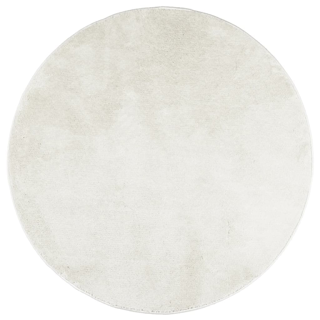 vidaXL Tapete de pelo curto OVIEDO Ø 120 cm creme