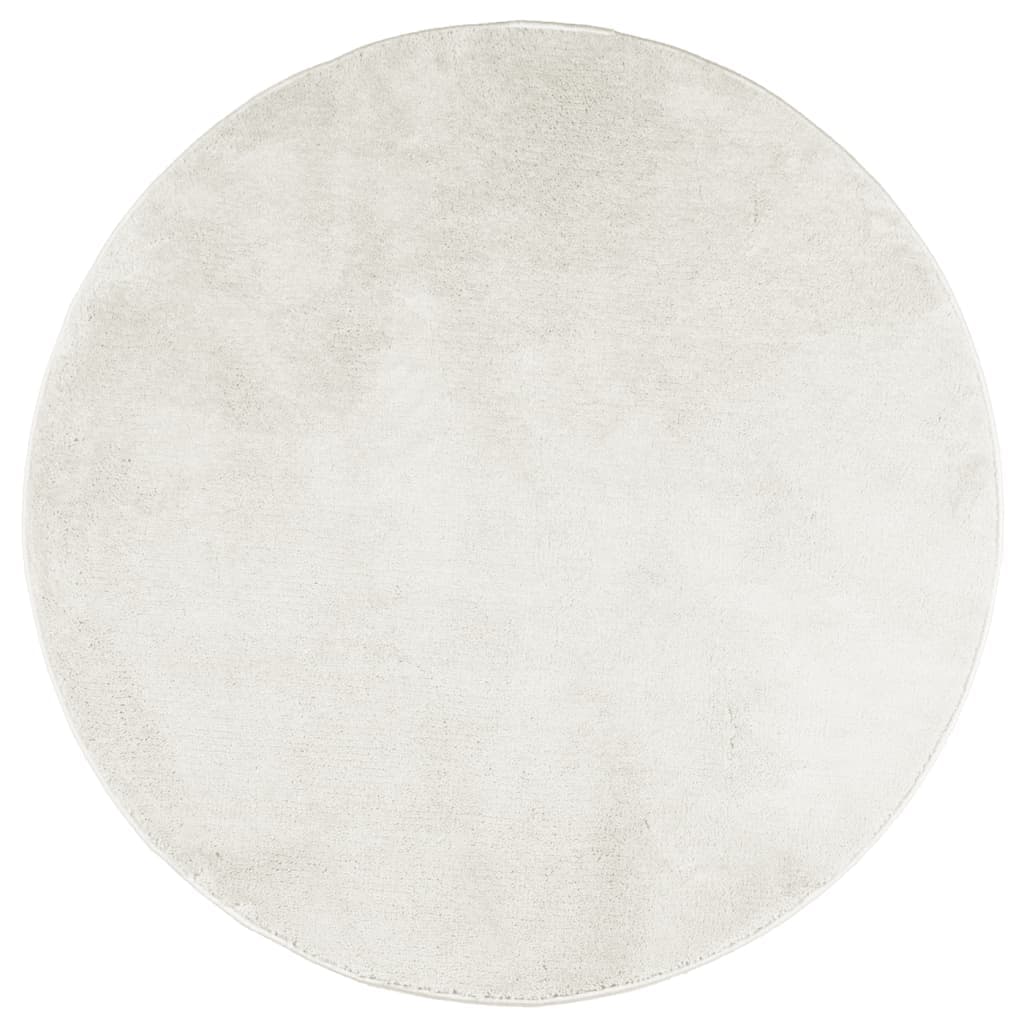 vidaXL Tapete de pelo curto OVIEDO Ø 160 cm creme