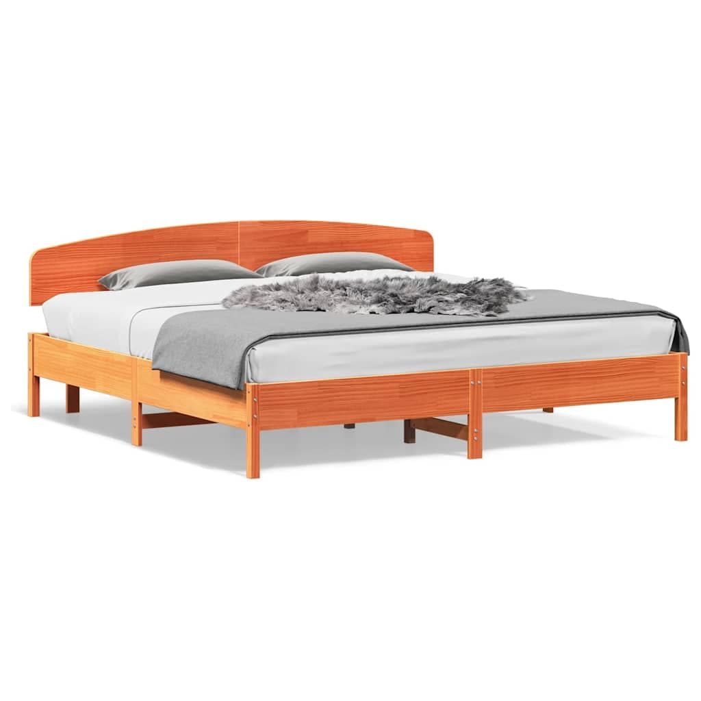vidaXL Cama sem colchão 180x200 cm pinho maciço castanho-mel