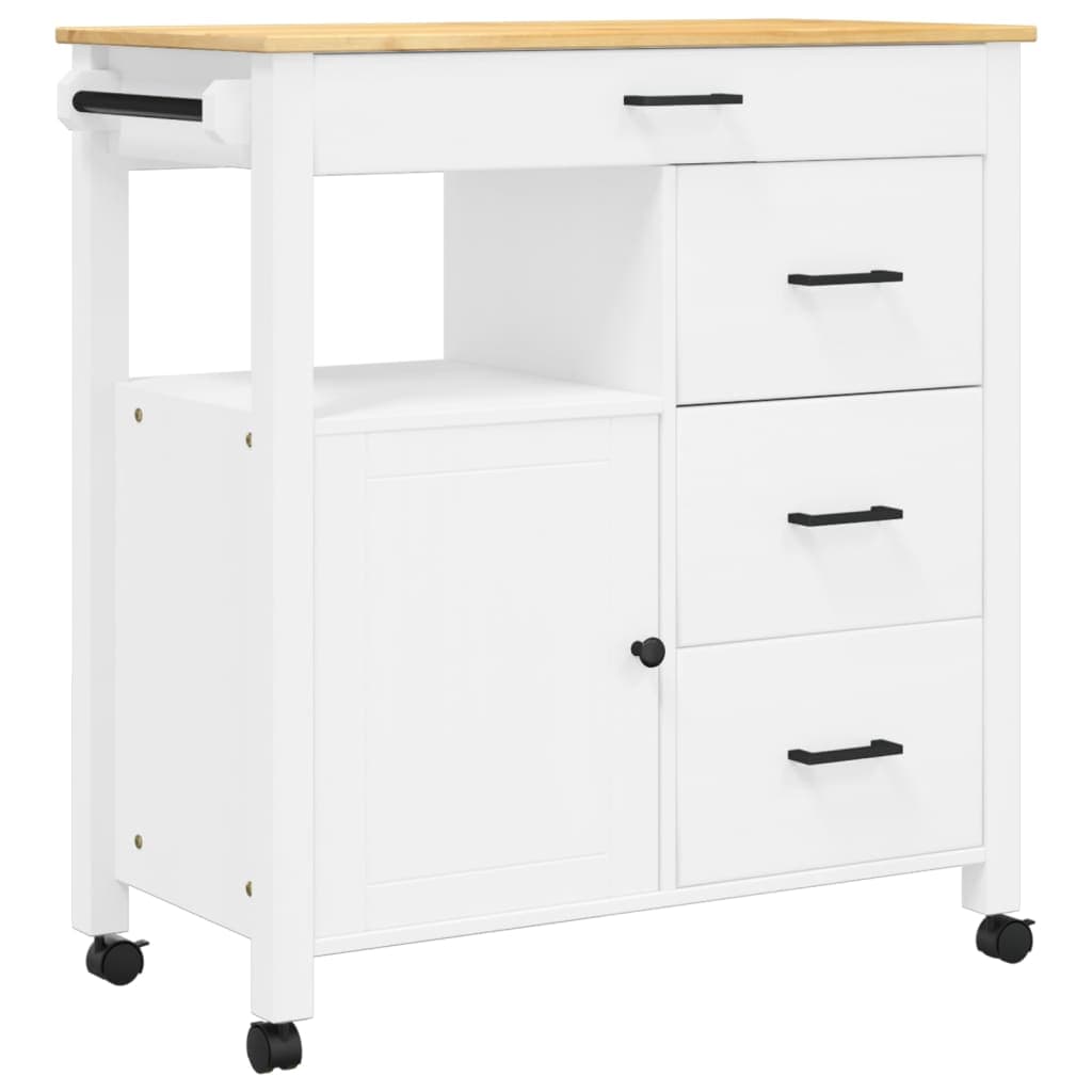 vidaXL Carrinho de cozinha MONZA 84x40x88,5 cm madeira de pinho maciça