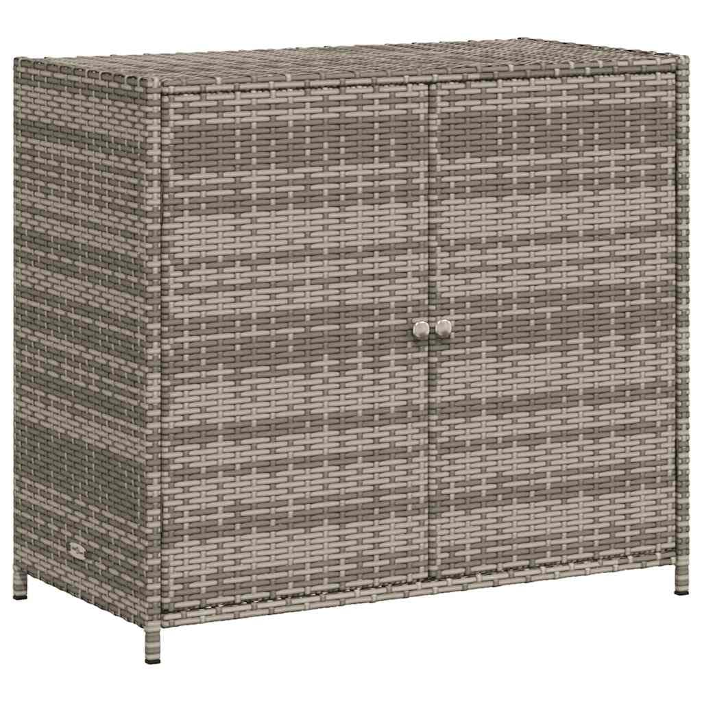 vidaXL Armário de arrumação p/ jardim 83x45x76 cm vime PE cinzento