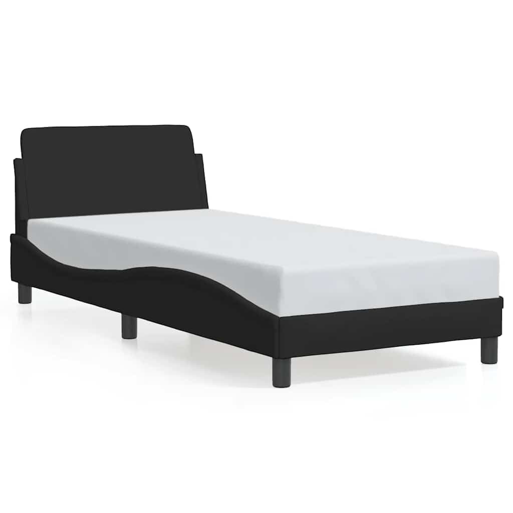 vidaXL Estrutura de Cama com Cabeceira Tecido 80x200 cm Preto - 3016006463