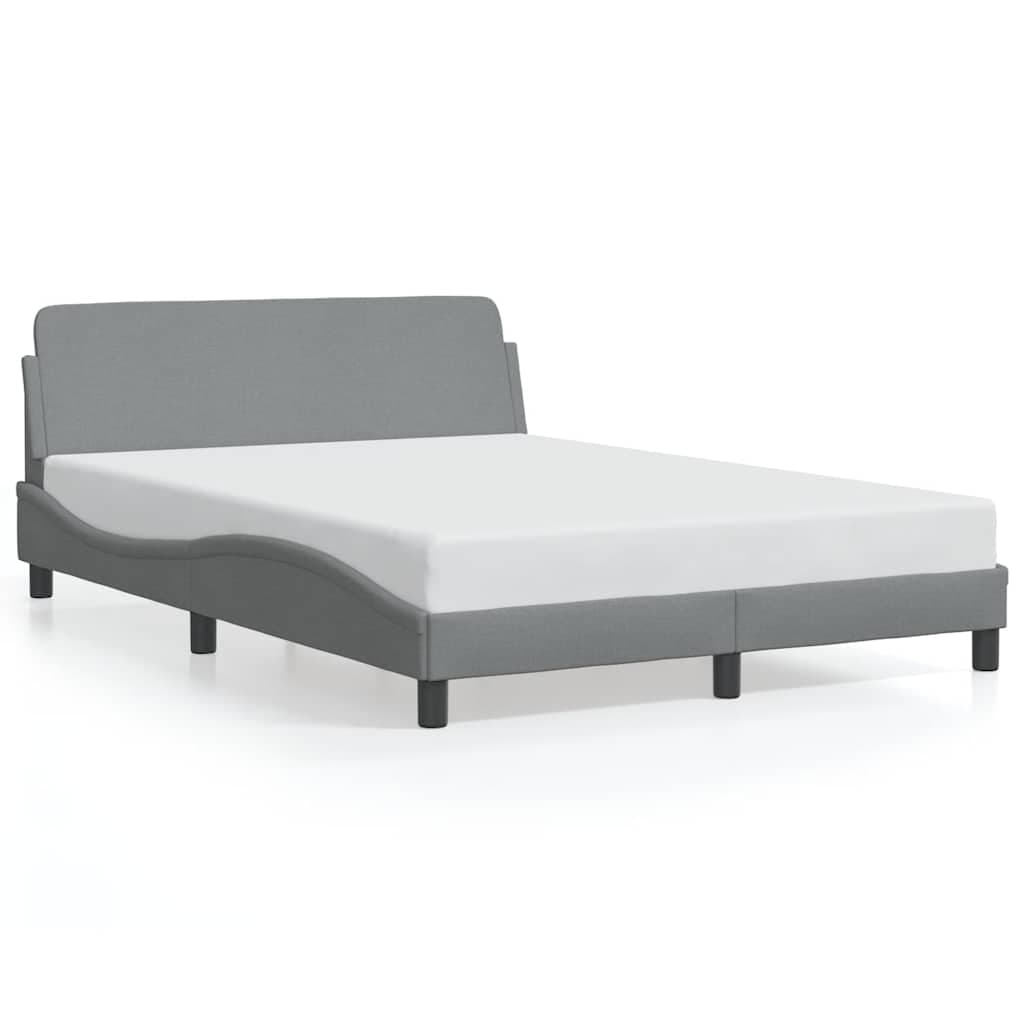 vidaXL Estrutura de cama Dover 120x200 cm tecido cinzento-claro