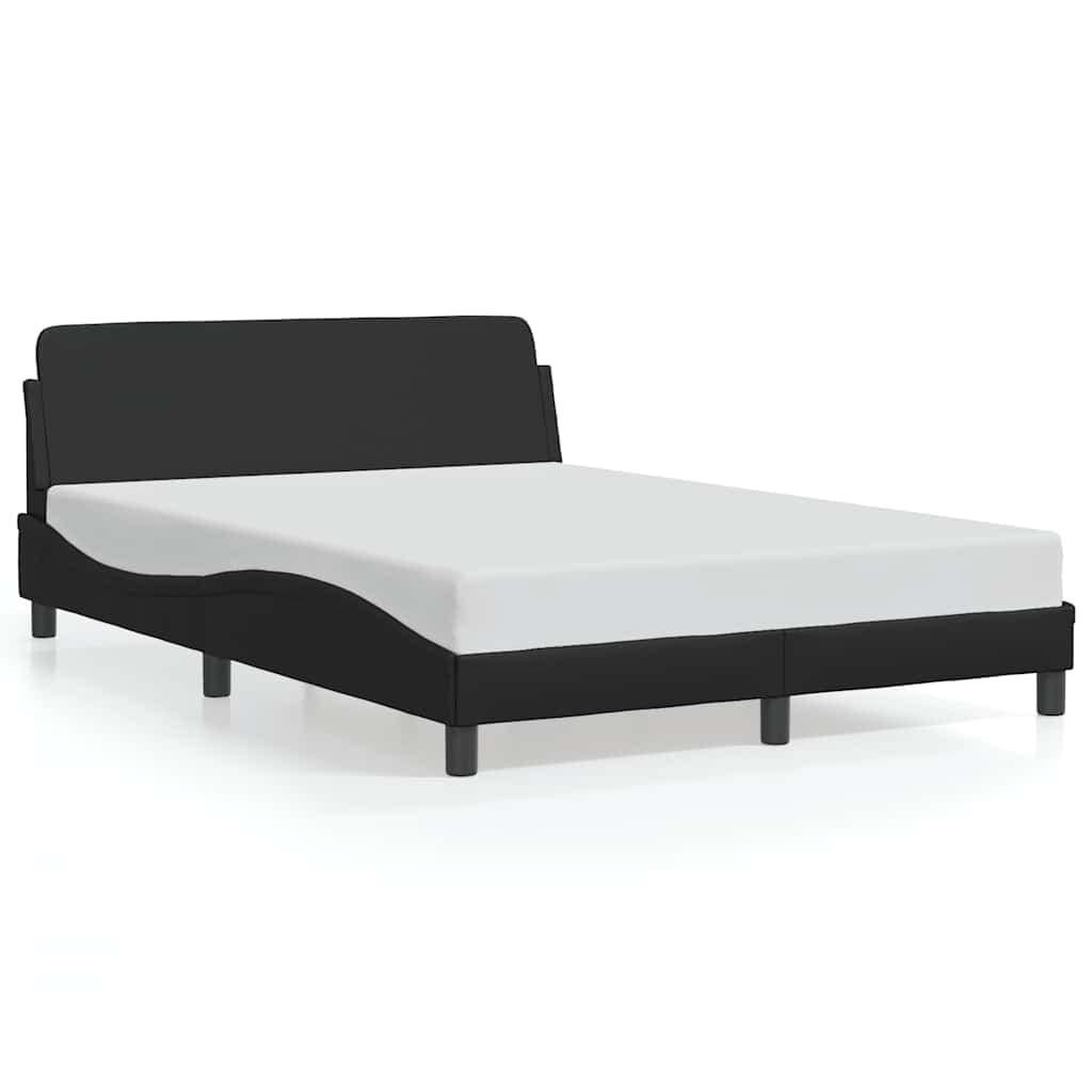 vidaXL Estrutura de cama Dover 140x190 cm couro artificial preto