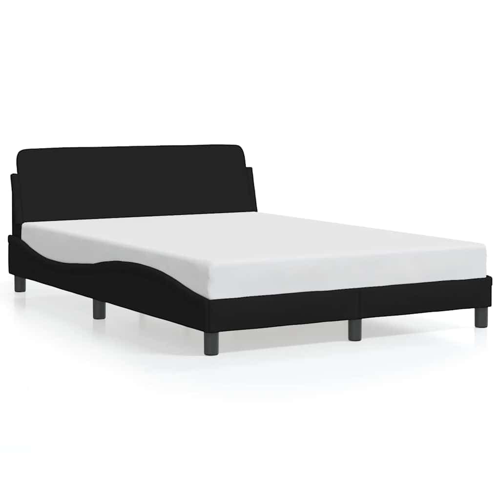 vidaXL Estrutura de Cama com Cabeceira 140x200 cm Tecido Preto - 746970246