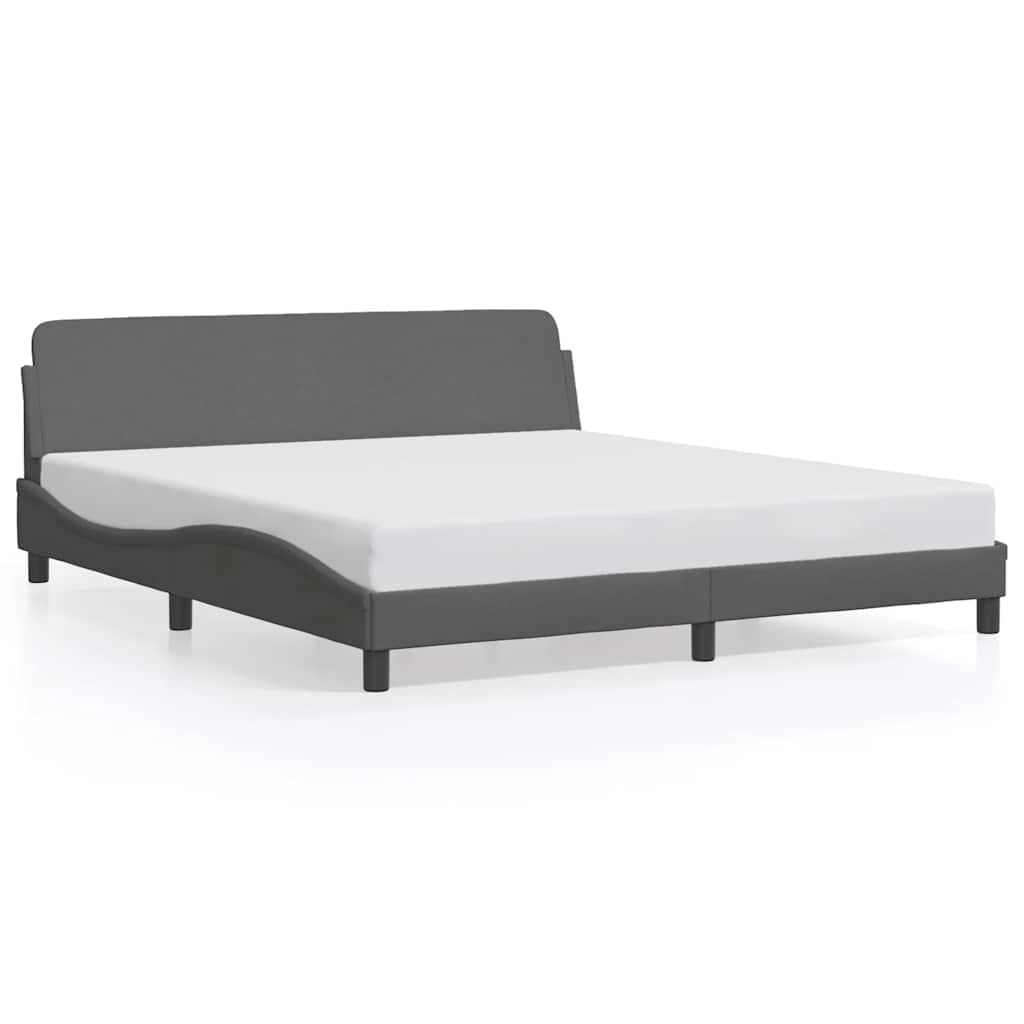 vidaXL Estrutura de cama Dover 160x200 cm tecido cinzento-escuro