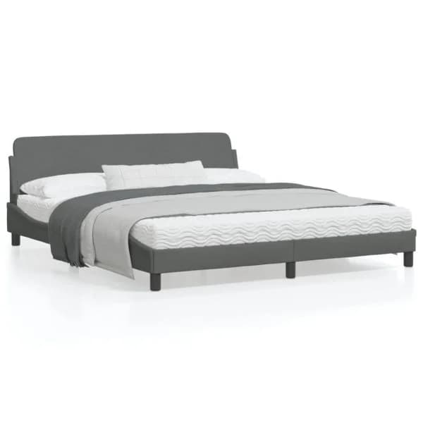 vidaXL Estrutura de Cama sem Colchão 180x200 cm Tecido Cinzento-escuro - 2737552067