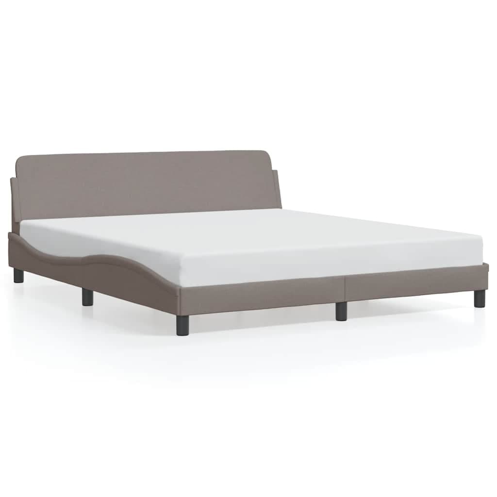 vidaXL Estrutura de cama Dover 180x200 cm tecido castanho-acinzentado
