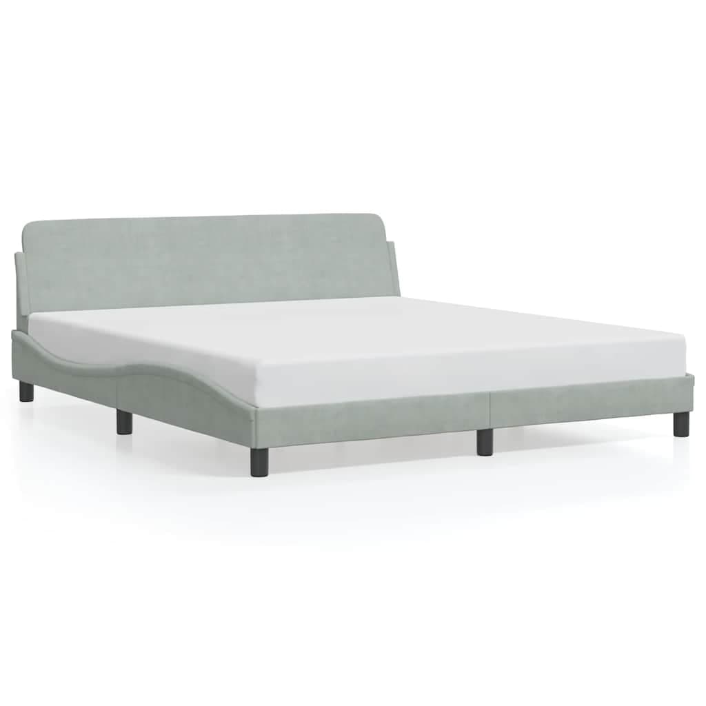 vidaXL Estrutura de cama Dover 180x200 cm veludo cinzento-claro