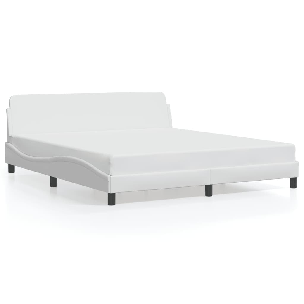 vidaXL Estrutura de cama Dover 180x200 cm couro artificial branco