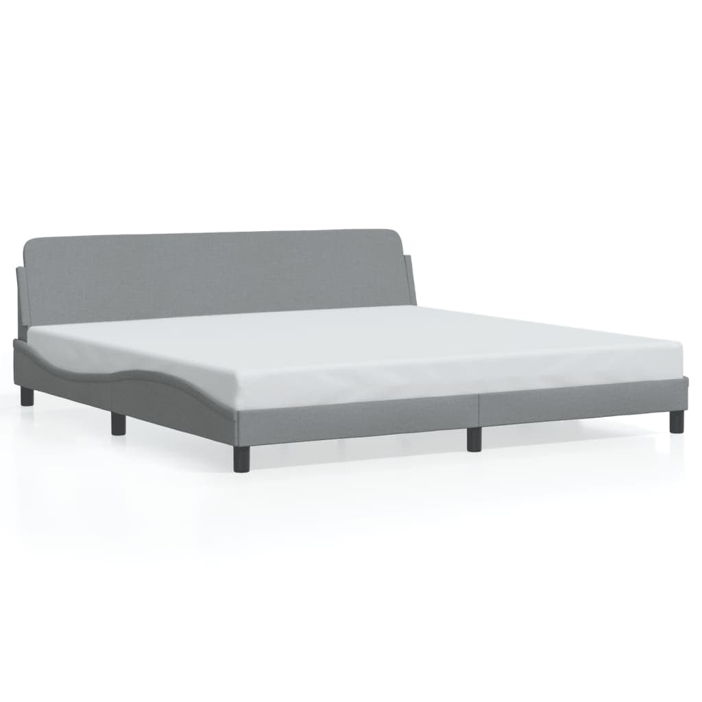 vidaXL Estrutura de cama Dover 200x200 cm tecido cinzento-claro