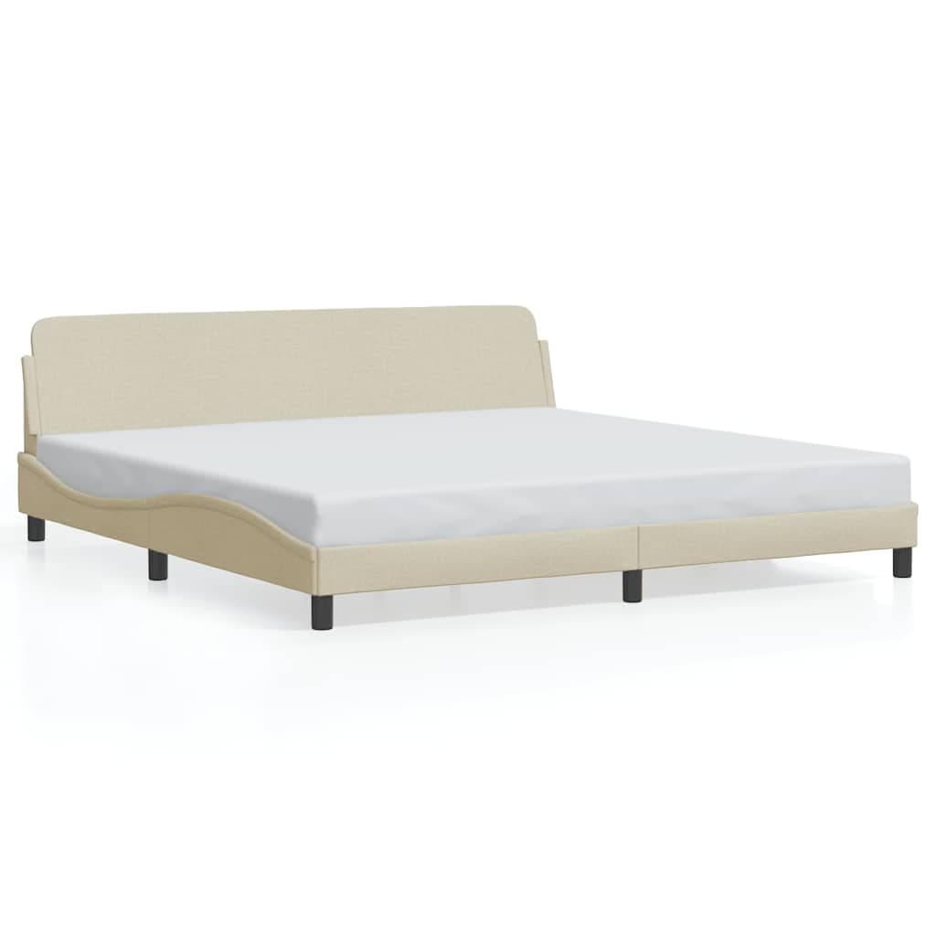 vidaXL Estrutura de Cama sem Colchão 200x200 cm Tecido Cor Creme - 84511025
