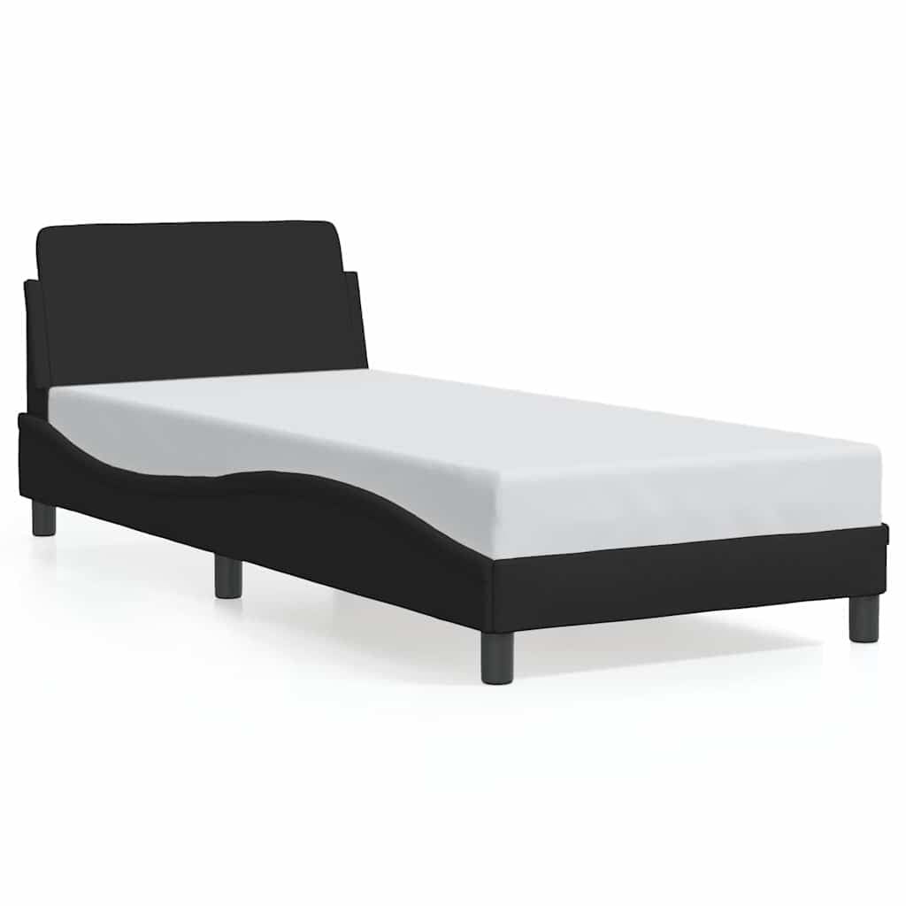 vidaXL Estrutura de cama Dover preta 90x190 cm em tecido