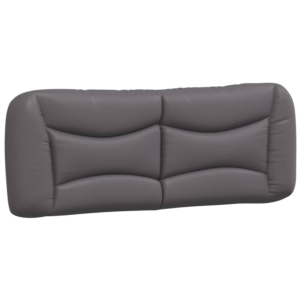 vidaXL Almofadão de cabeceira Hvar 120 cm couro artificial cinzento
