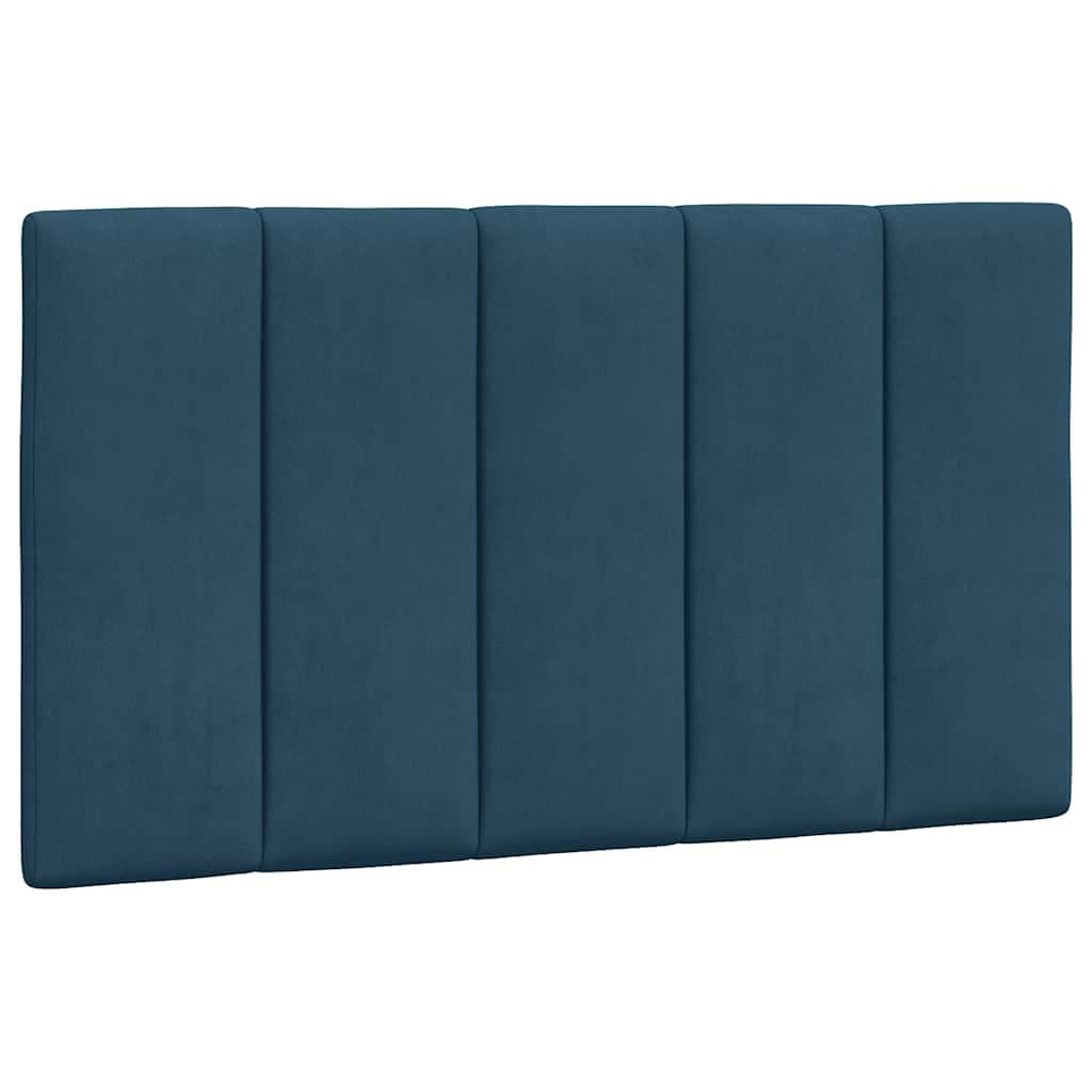 vidaXL Almofadão de cabeceira Hanko 90 cm veludo azul