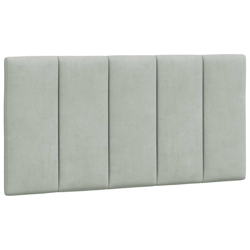 vidaXL Almofadão de cabeceira Hanko 100 cm veludo cinzento-claro