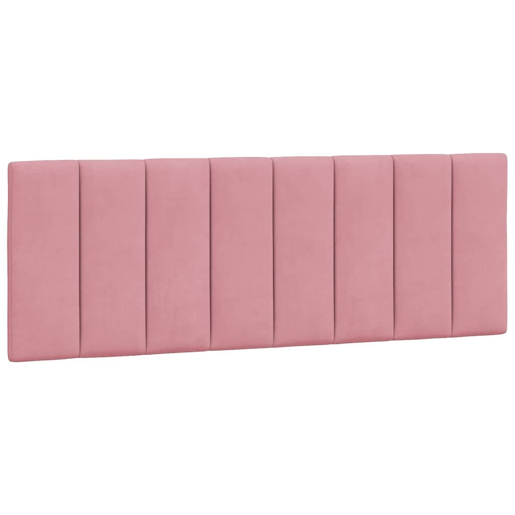 vidaXL Almofadão de cabeceira Hanko 140 cm veludo rosa