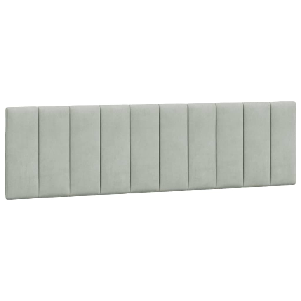 vidaXL Almofadão de cabeceira Hanko 180 cm veludo cinzento-claro