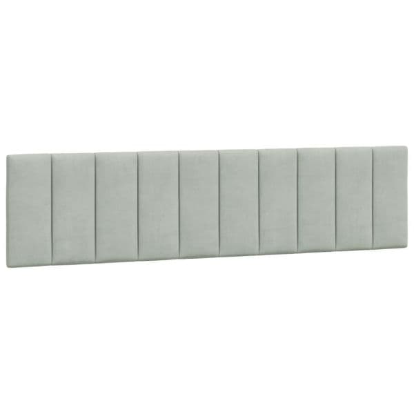vidaXL Almofadão de Cabeceira 200 cm Veludo Cinzento-claro - 1403379645