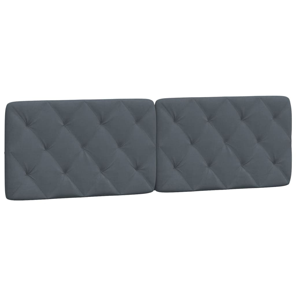vidaXL Almofadão de cabeceira 160 cm veludo cinzento-escuro