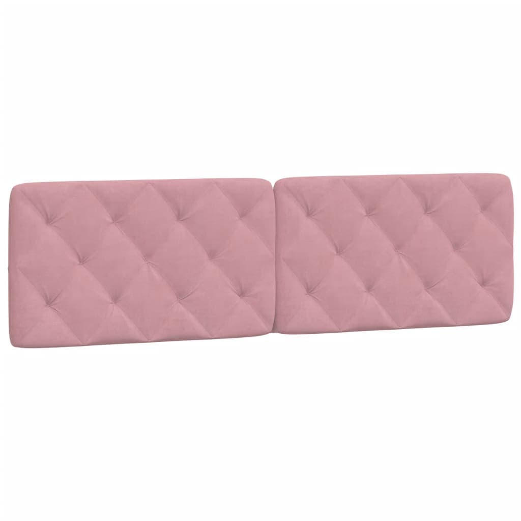 vidaXL Almofadão de cabeceira 180 cm veludo rosa