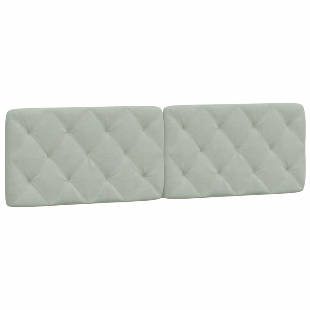 vidaXL Almofadão de cabeceira 183 cm veludo cinzento-claro