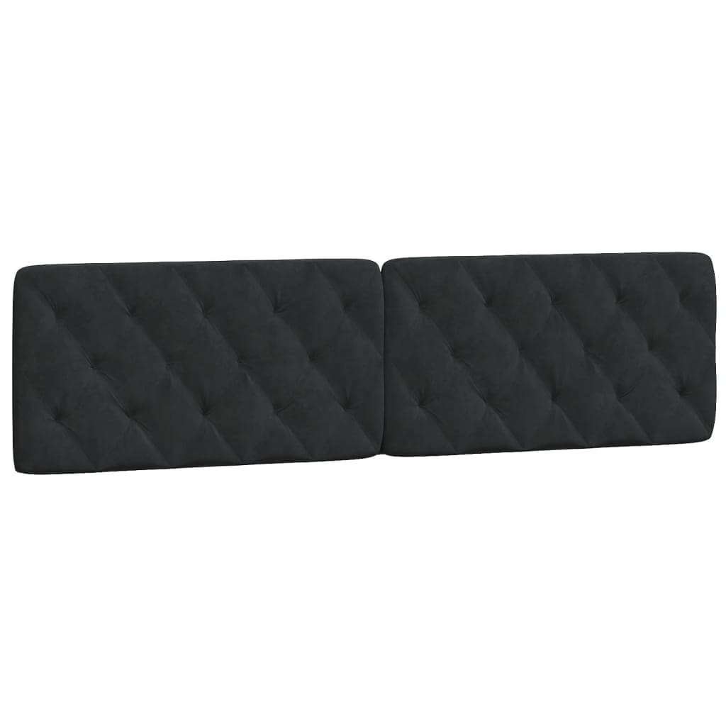 vidaXL Almofadão de cabeceira 200 cm veludo preto