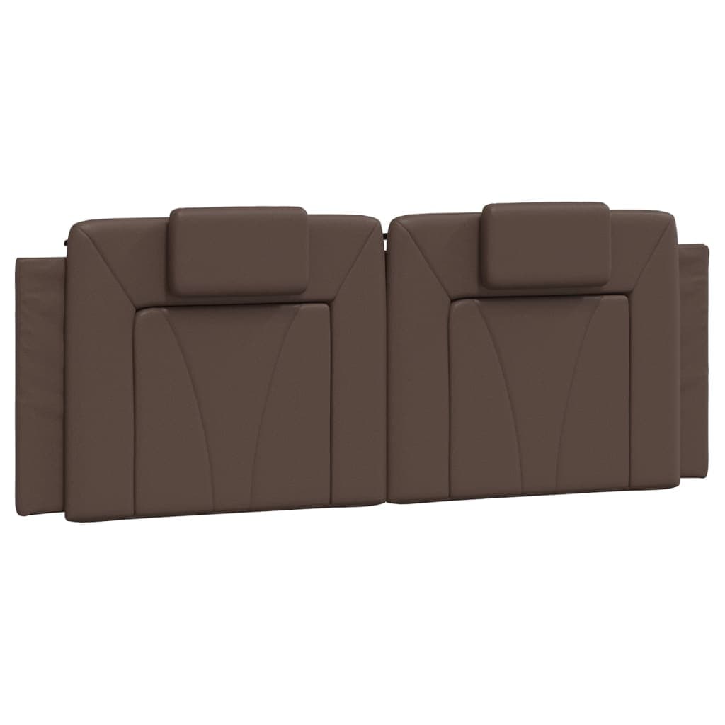 vidaXL Almofadão de cabeceira Viana 120 cm couro artificial castanho