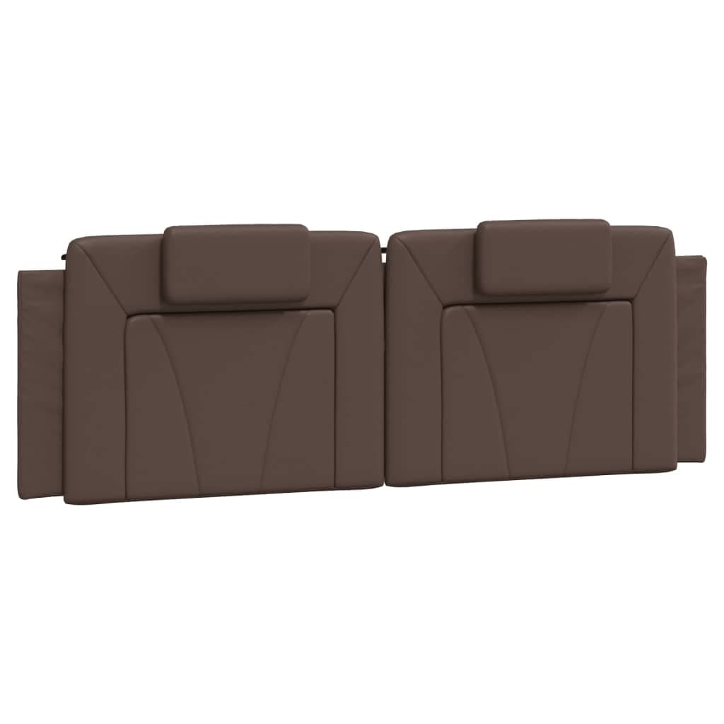 vidaXL Almofadão de Cabeceira 160 cm Couro Artificial Castanho - 1266451659