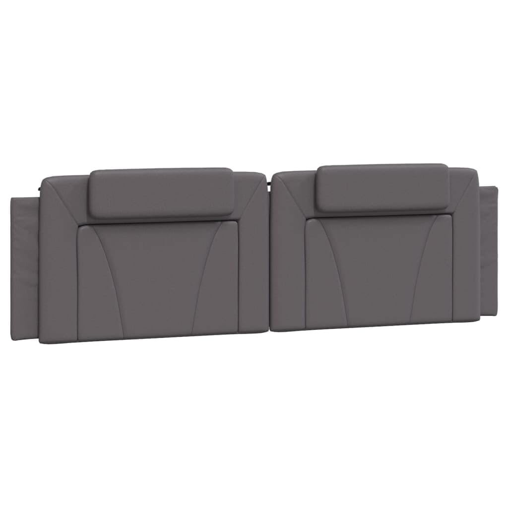 vidaXL Almofadão de cabeceira Viana 180 cm couro artificial cinzento