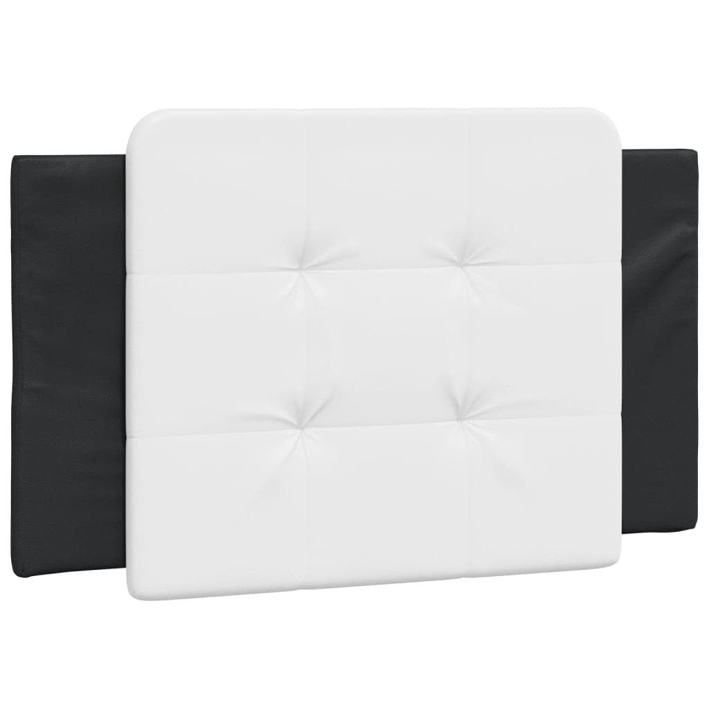 vidaXL Almofadão de cabeceira Zadar 80 cm couro artificial preto e branco