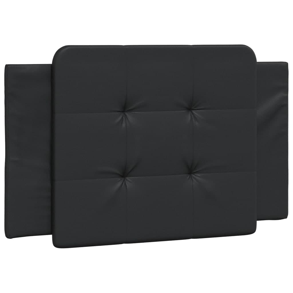 vidaXL Almofadão de cabeceira Zadar 90 cm couro artificial preto